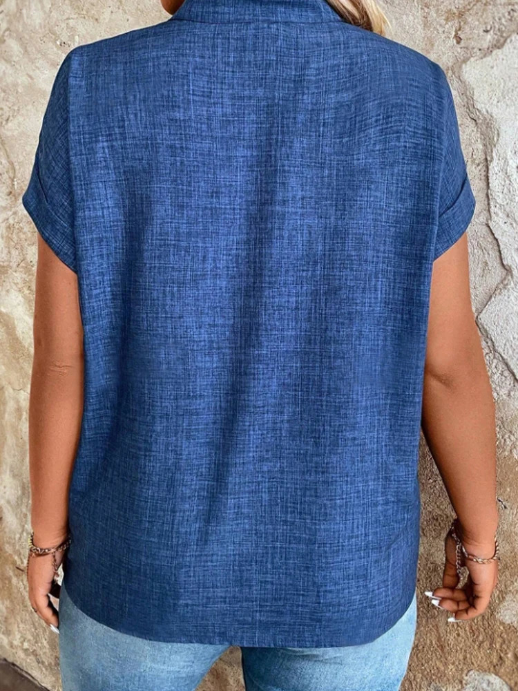 Stylish and Elegant Latest Spring Summer Womens Top with a Notched VNeck Batwing Sleeves 250514