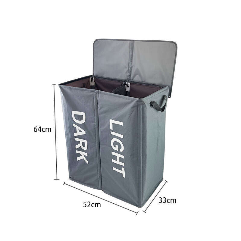 Oxford cloth double grid fabric dirty large capacity home clothes changing and organizing basket, foldable laundry basket