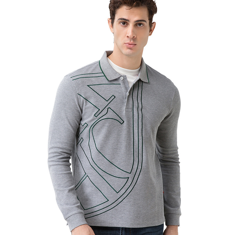 CHCH Classic Fashion Spring and Autumn Sleeve Outing Casual Men's Long Polo Shirt