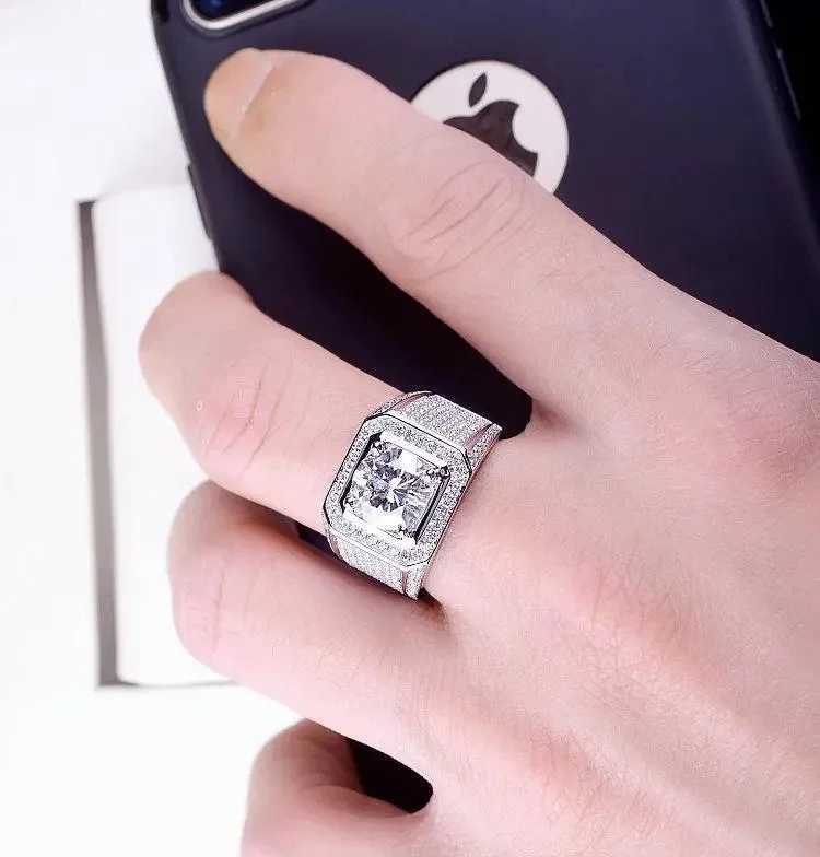 925 Sterling Silver fine big Crystal Rings For Man Women Fashion Party wedding accories designer jewelry Charms couple GiftsXJ250514