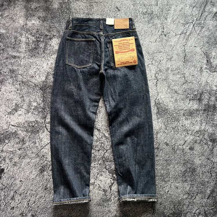 15oz Heavyweight Thick Selvedge Indigo Denim Jeans Sakura Ruffle 2025 Spring 100% Cotton Loose Straight Pants Japanese Men 501 X250514