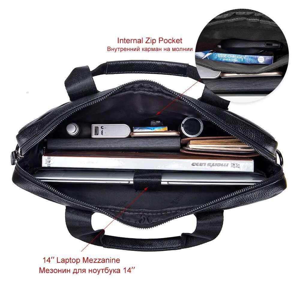 BULLCAPTAIN 2020 Men's Briefcase Business Handbag Can Be Used For 15 Inch Laptop Casual Shoulder Messenger Bags Leather Bag Men