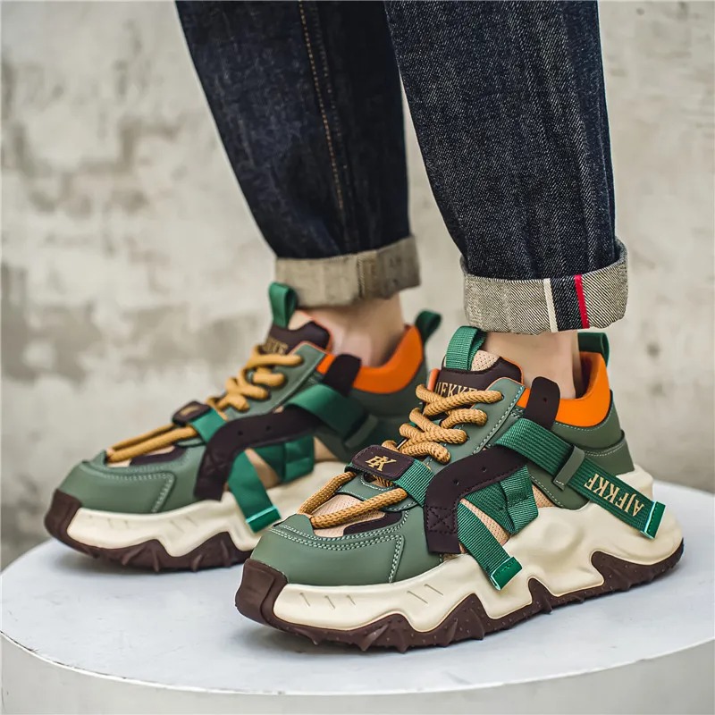 2025 new designer casual shoes suitable for men's thick soled mesh breathable casual sports shoes outdoor sneakers