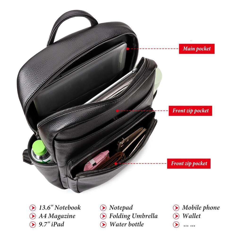 KAVIS Genuine Leather Fashion Schoolbag For Men Teenager Boys Travel Bag Male Laptop Backpack Messenger Bags