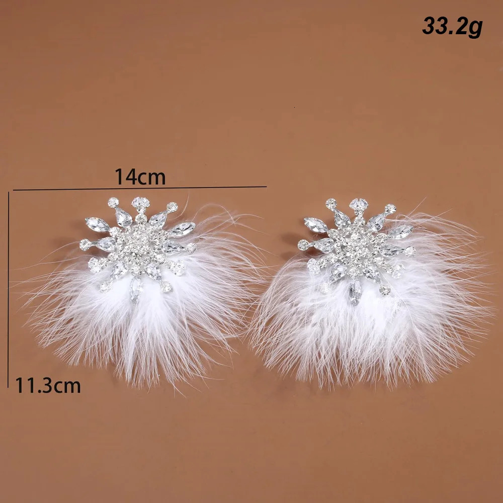 Stonefans Boho White Feather Earrings Long Crystal Tassel Dangle Earrings Women Bride Geometric Crystal Earrings Wedding Jewelry 250514