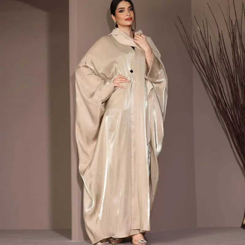 2025 Muslim Abayas Batwing Slve Outwear Kaftans Women Open Cardigan Coat Islamic Clothing Dubai Saudi Robe Turkish Kaftan Gown X250514