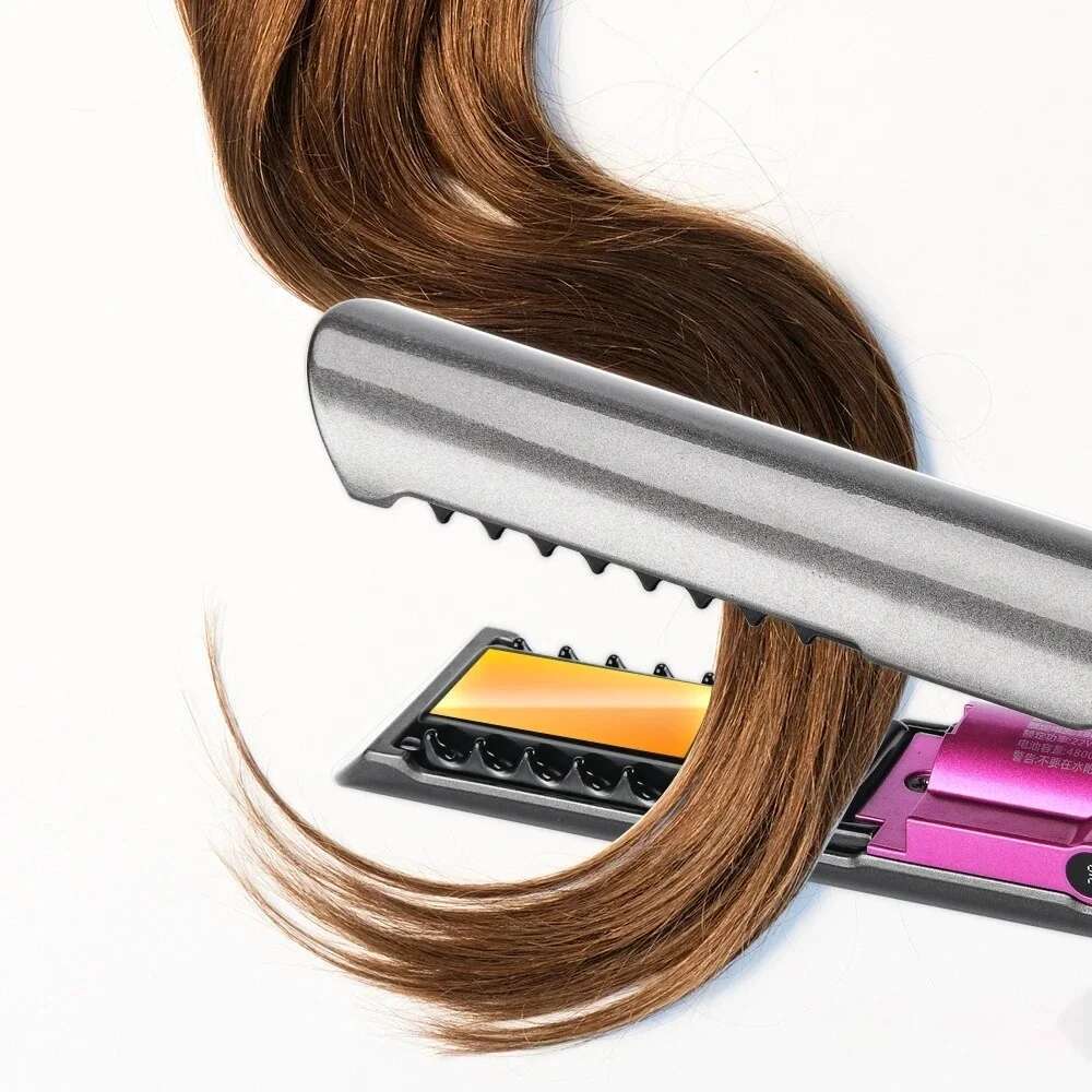 Portable Straightener with Charging Base Wireless Iron Floading Plate and Comb PTC Hair Straightening Device