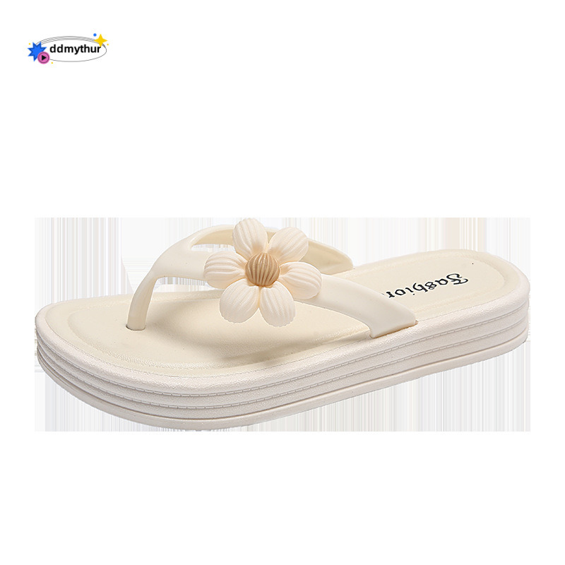 Roman floral herringbone slippers women, summer outerwear students, wear-resistant and non slip flat bottomed clip on shoes, beach shoes for women ddm