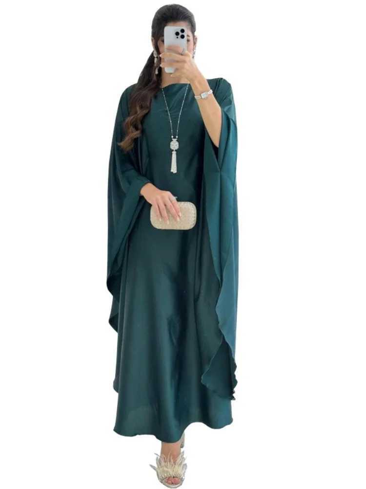 Eid Muslim Dress for Women Bat Slve Satin Jalabiya Abaya Morocco Party Dresses Ramadan Kaftan Islam Dubai Arab Long Robe 2024 X250514