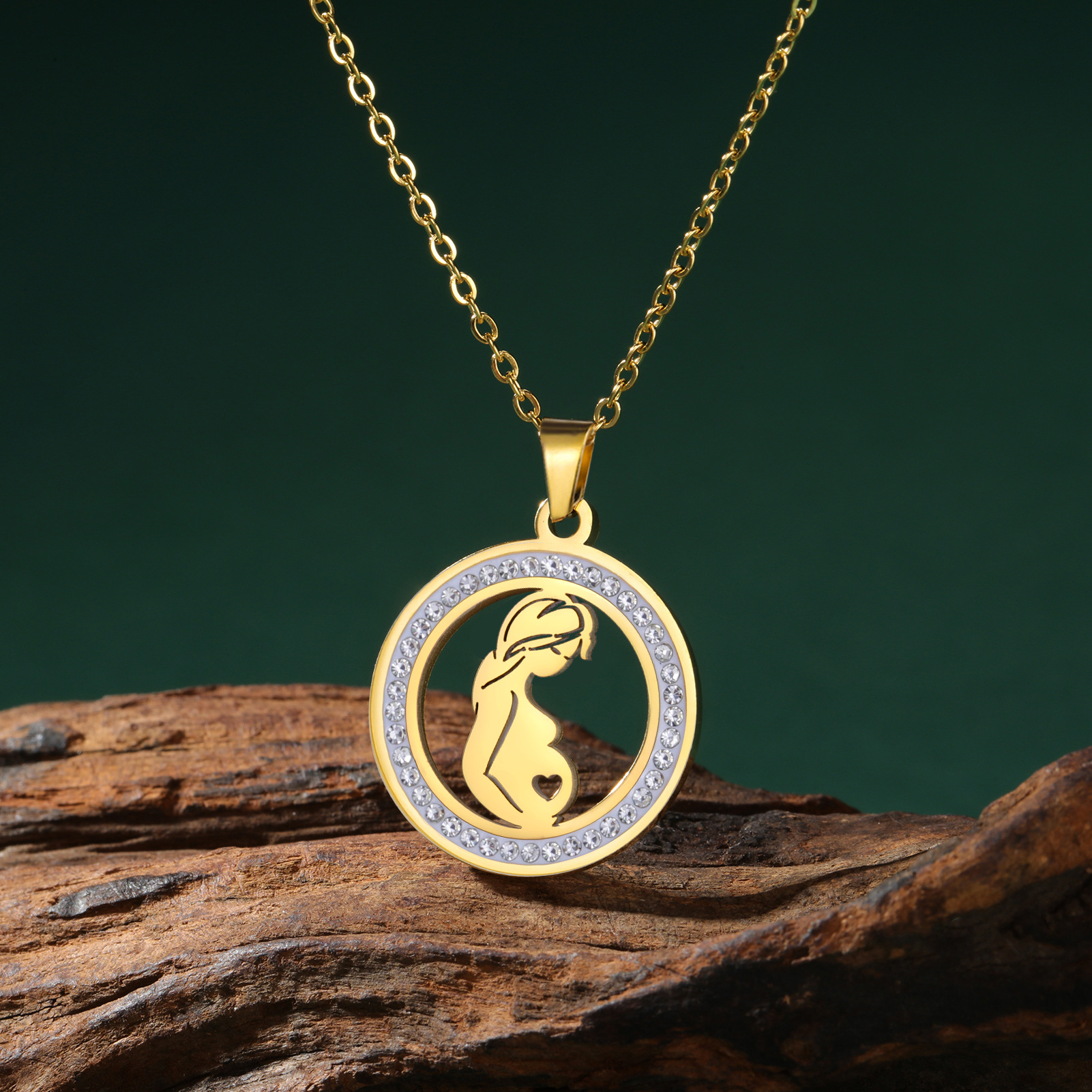 Mama Baby Love Necklace 18k Gold Plated Zircon Diamond Necklaces Mother Daughter Necklace Mama Mommy Birthday Gifts Fine Jewelry Anniversary Birthday 