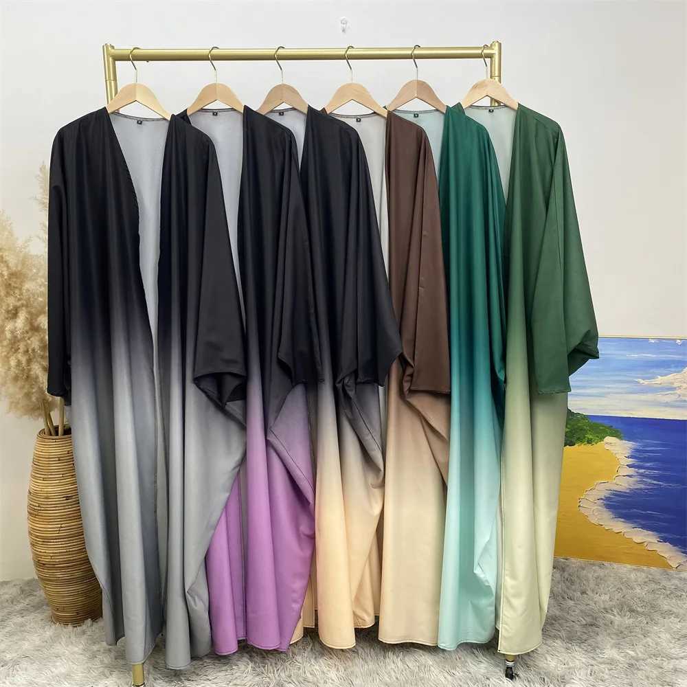 Spring Vibrant Tie Dye Open Abayas for Women Fashion Loose Long Slve Cardigan Casual Muslim Cardigan Batwing Slve Kaftan X250514