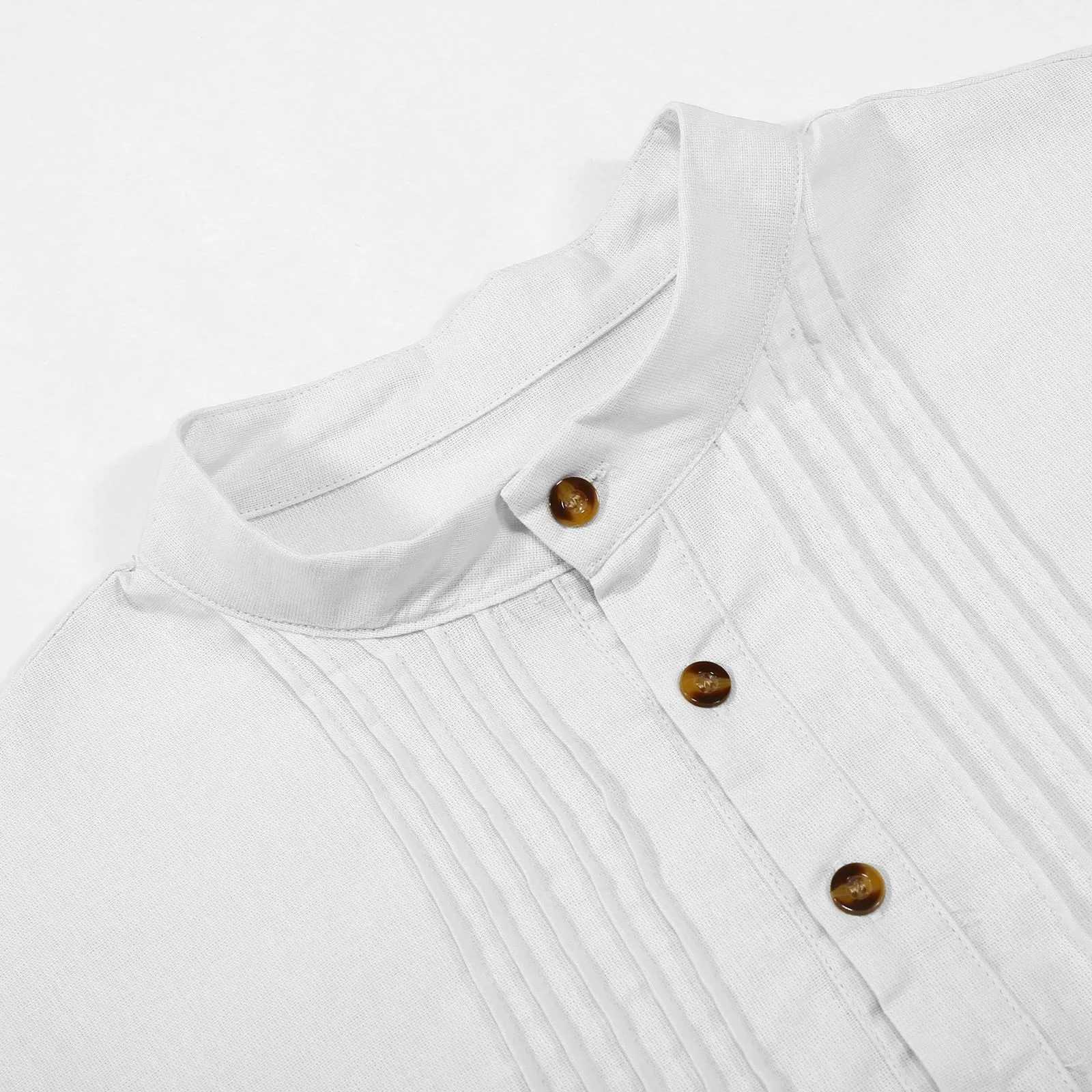 2025 Mens Cotton Linen Shirt Muslim Button Robe Kurtas For Men Muslim Shirt Stand Collar Long Sleeve Islamic Arab Kaftan Robes X250514