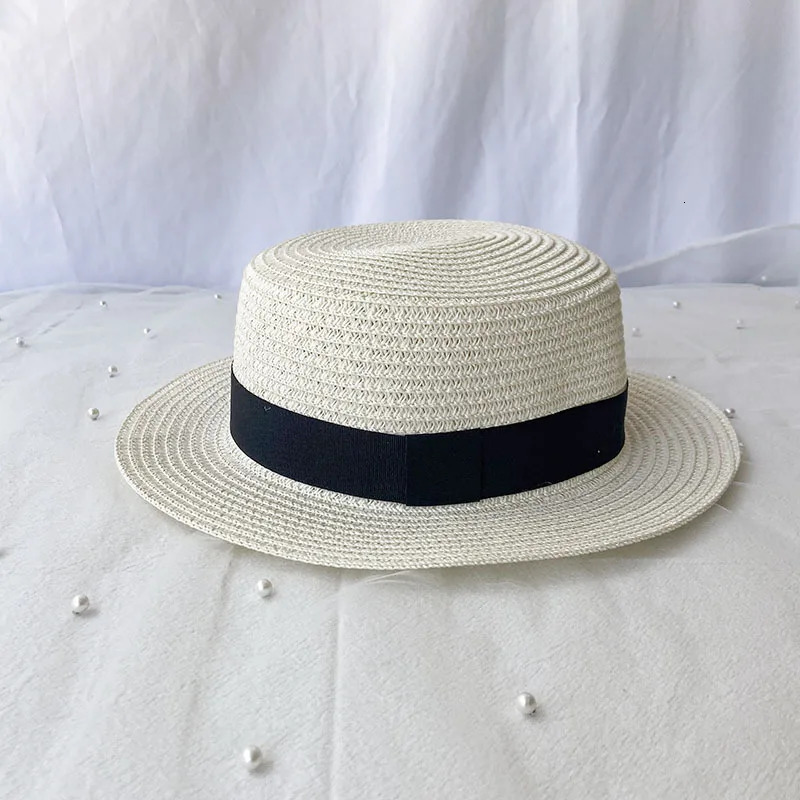 Korean Summer Mens and Womens Top Hats Straw Hats Sunshade Sunscreen Hats Beach Vacation Travel Hat 250514
