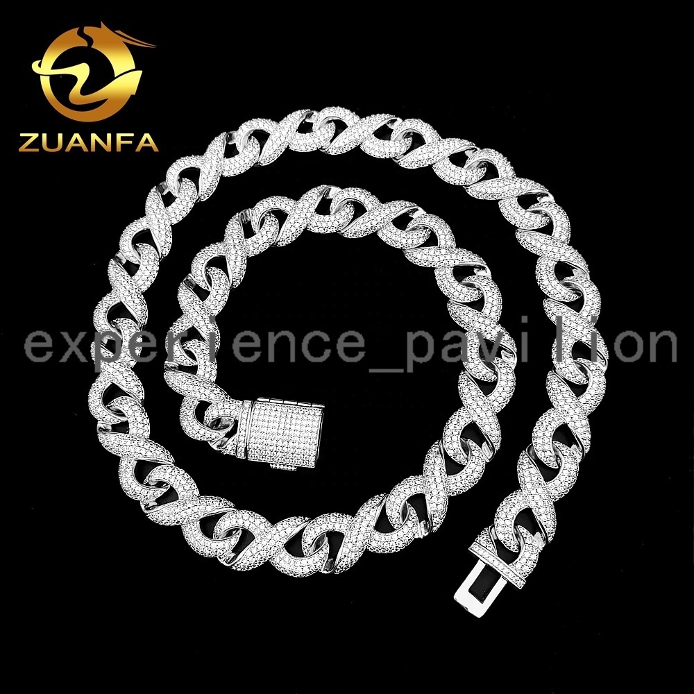 Wholesale Price Fashion Jewelry Necklace Brass Micro Pave Iced Out moissanite Diamond Custom Hip Hop Jewelry Cuban Link Chain