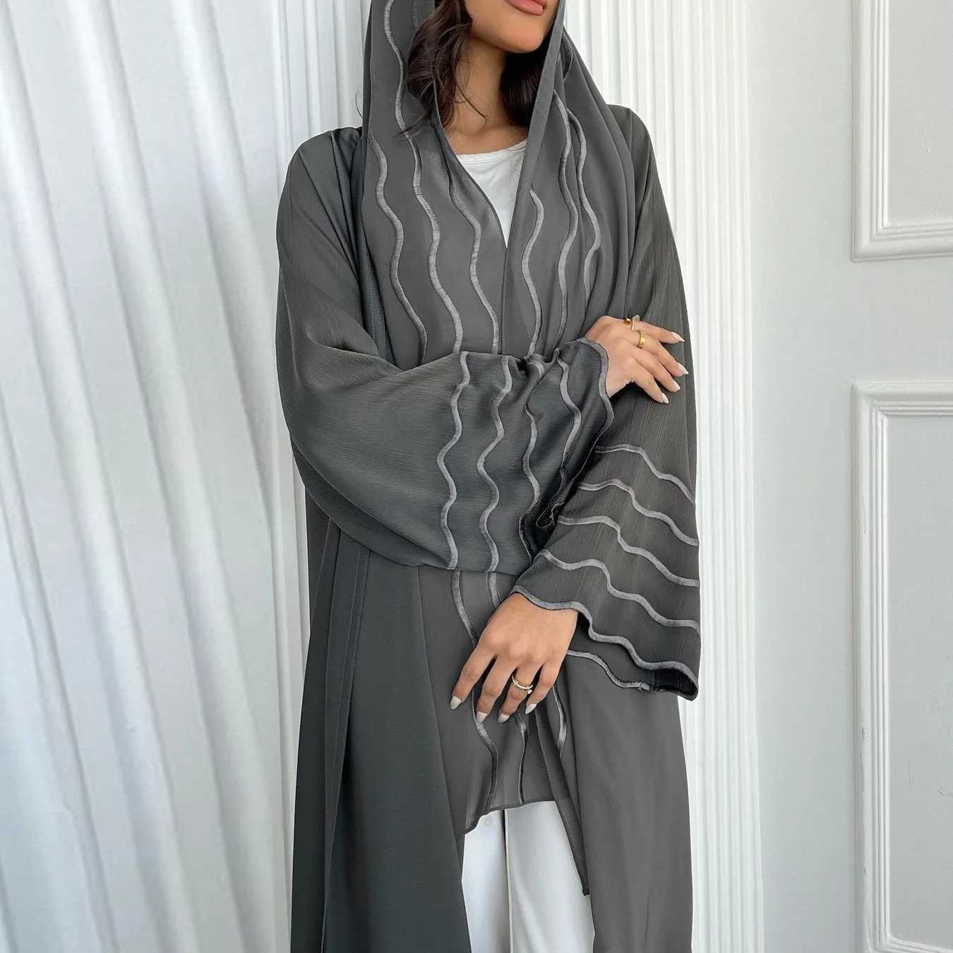Dubai Arabic Hijab Dress Women Muslim Open Abaya Kimono Cardigan Scarf Robe Eid Ramadan Marocain Kaftan Femme Musulmane Jalabiya X2505141