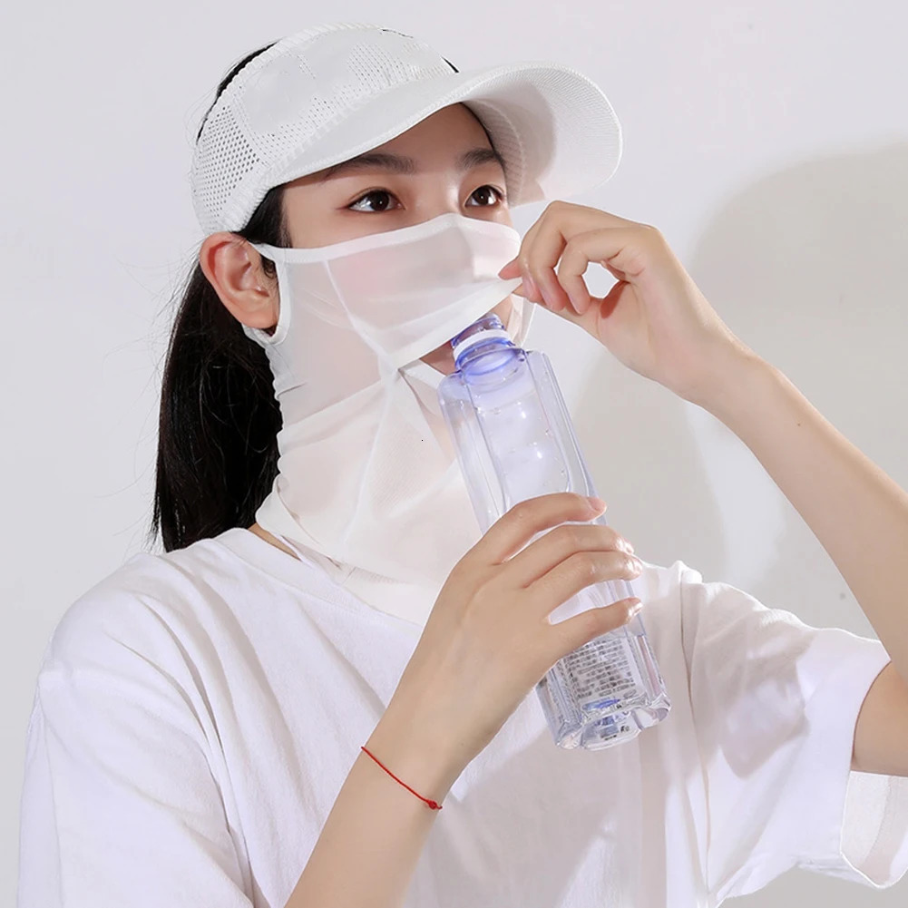 Ice Silk Full Face Sun Protection Mask Breathable Running Sports Masks Soft Adjustable Anti Ultraviolet Thin For Outdoor Golf 250514