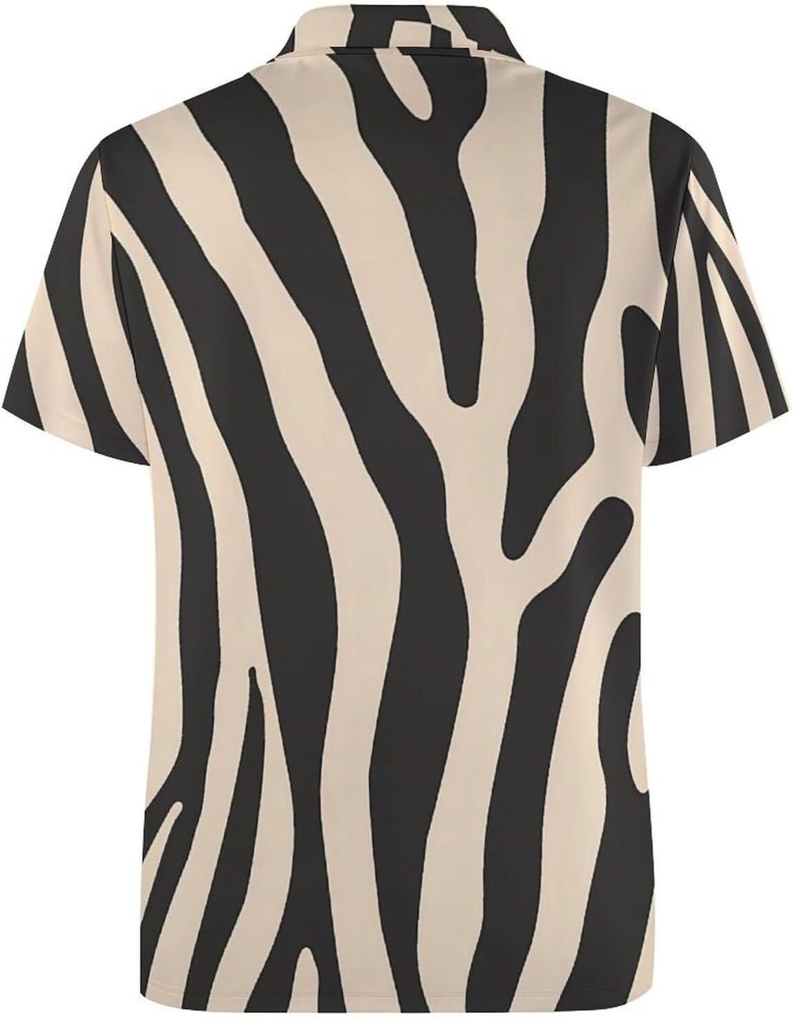 Mens Polo shirt Zebra Animal Pattern Hawaiin Polo Shirt for Men Casual Golf Shirts Short Sleeves Collared Top Polos shirts tshirt Casual tops summer c