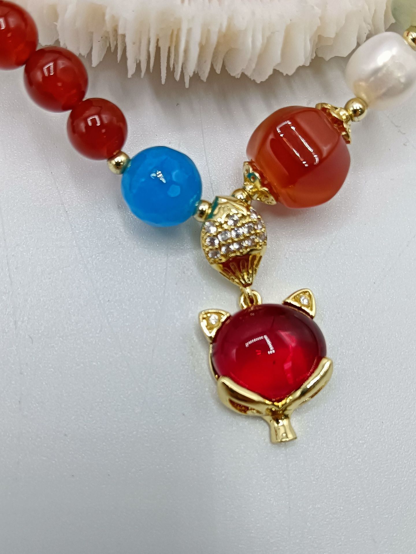 Straight Ethnic Style Simple Elegant Red Agate Bracelet for Women's Doubles and Circles