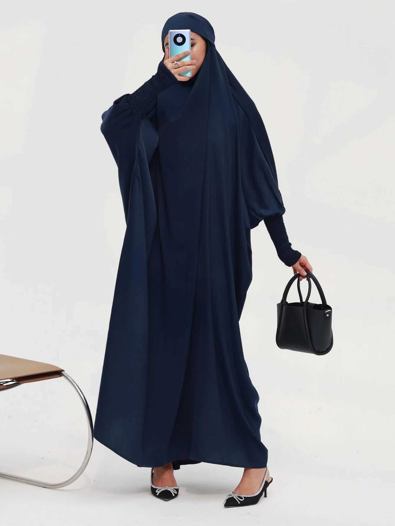 Ramadan Modesty Prayer Dress Women Jilbabs Kaftan Muslim Abayas Smocking Slve Maxi Dresses Dubai Robe Hijab Islamic Clothing X250514