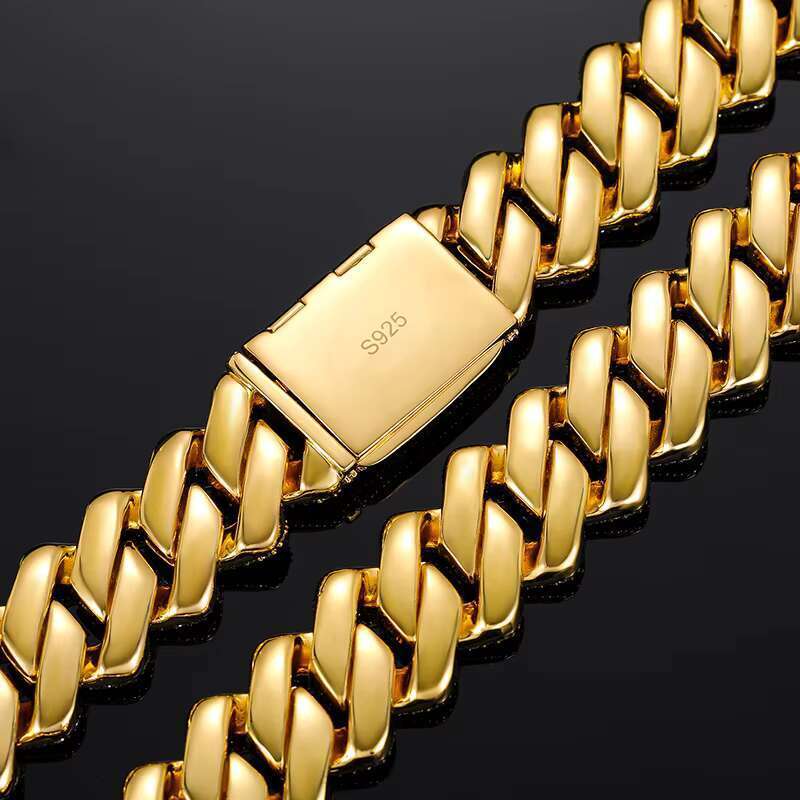 5A CZ Silicon Hip Hop Men's Sier and Gold Bracelet Foot Chain Iced Cuban Necklace
