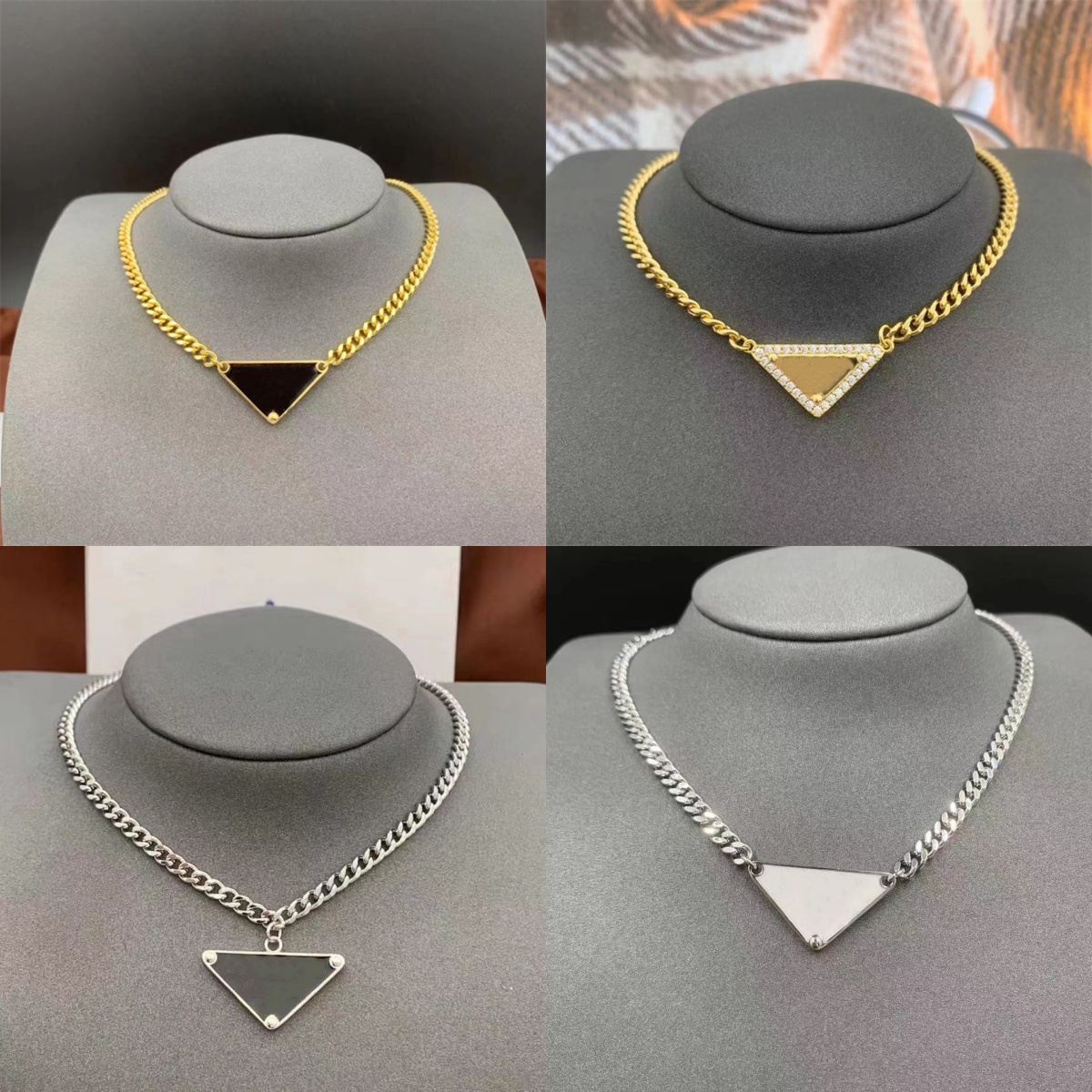 Luxury jewelry gold necklace designer jewellery mens womens iced out chain hip hop diamond thick custom chains silver eternal symbole delta pendant necklaces
