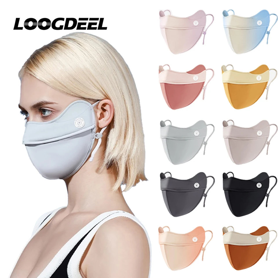 LOOGDEEL UPF50 Anti-UV Sun Protection Cycling Ice Silk Face Mask Breathable Bandana Hunting Running Sport Mask Scarf Women Men 250514