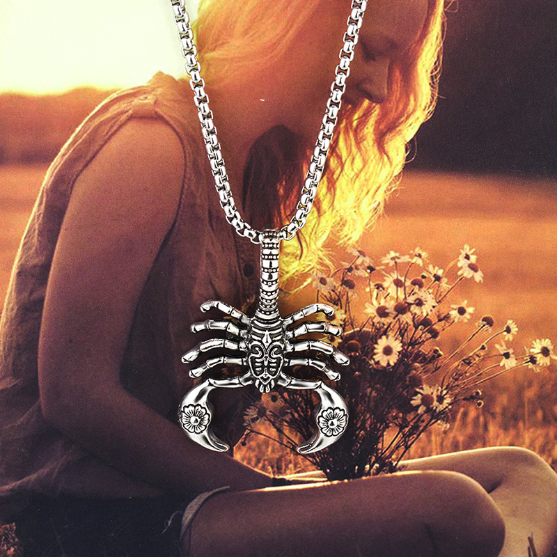 Scorpion necklace, hip-hop style, unisex, light luxury, trendy fashion, lifestyle accessories, collarbone chain