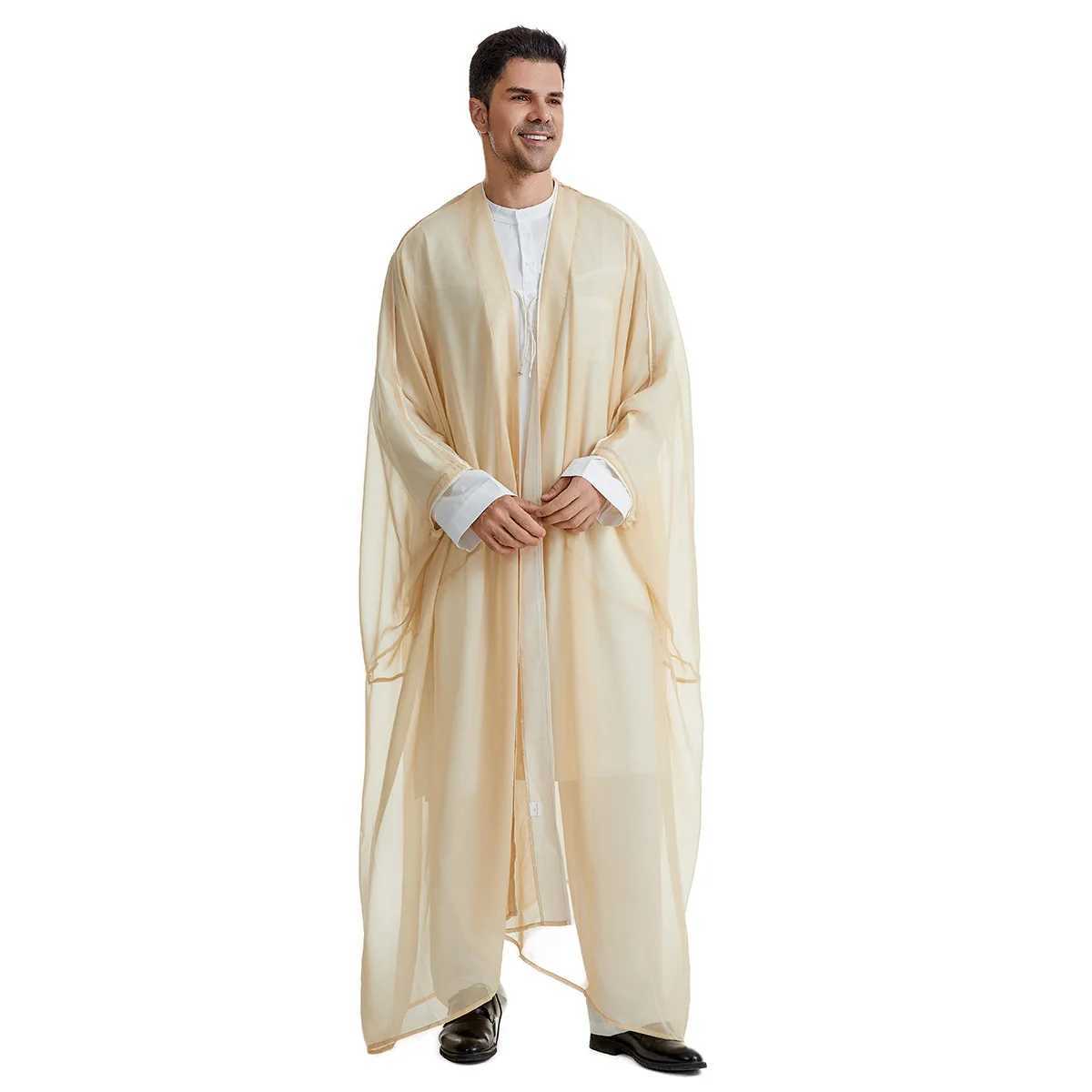 Eid Ramadan Men Robe Arabic Kaftan Muslim Dress Moroccan Caftan Ka Jubba Thobe Kimono Abayas Middle East Islamic Clothing X250514