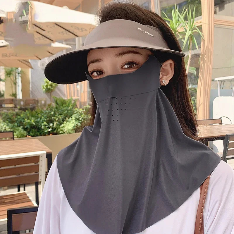 Sunscreen Mask Traceless for Women Ice Silk Anti-ultraviolet Summer Breathable Thin Cover Face 250514