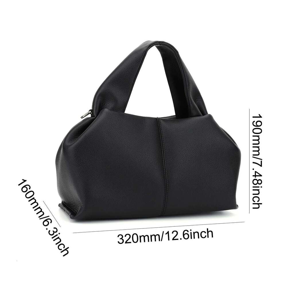 Women PU Crossbody Cloud Leather Shoulder Pleated Fashion Tote Brand Designer Bag Hobo Handbag