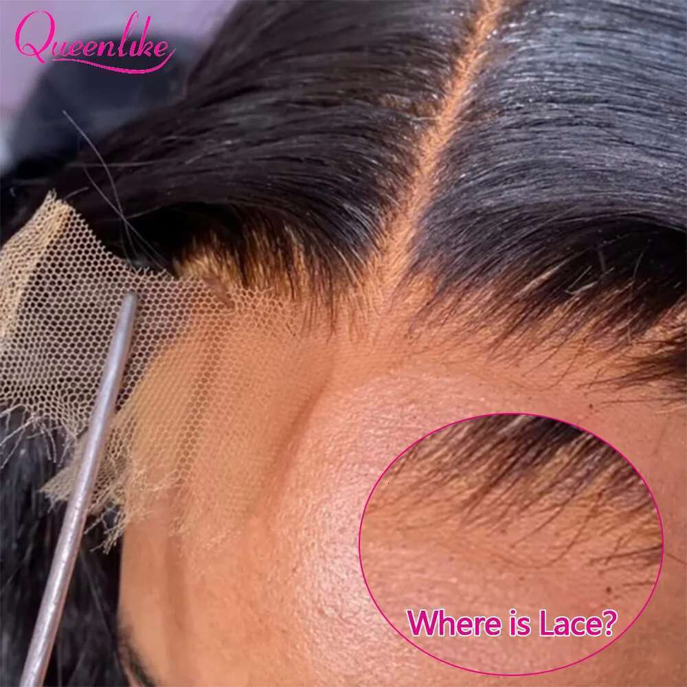 Queenlike Real Frontal 13X4 Straight Human Hair For Women Scalp Top Wigs Thin Hd Invisible Transparent Lace