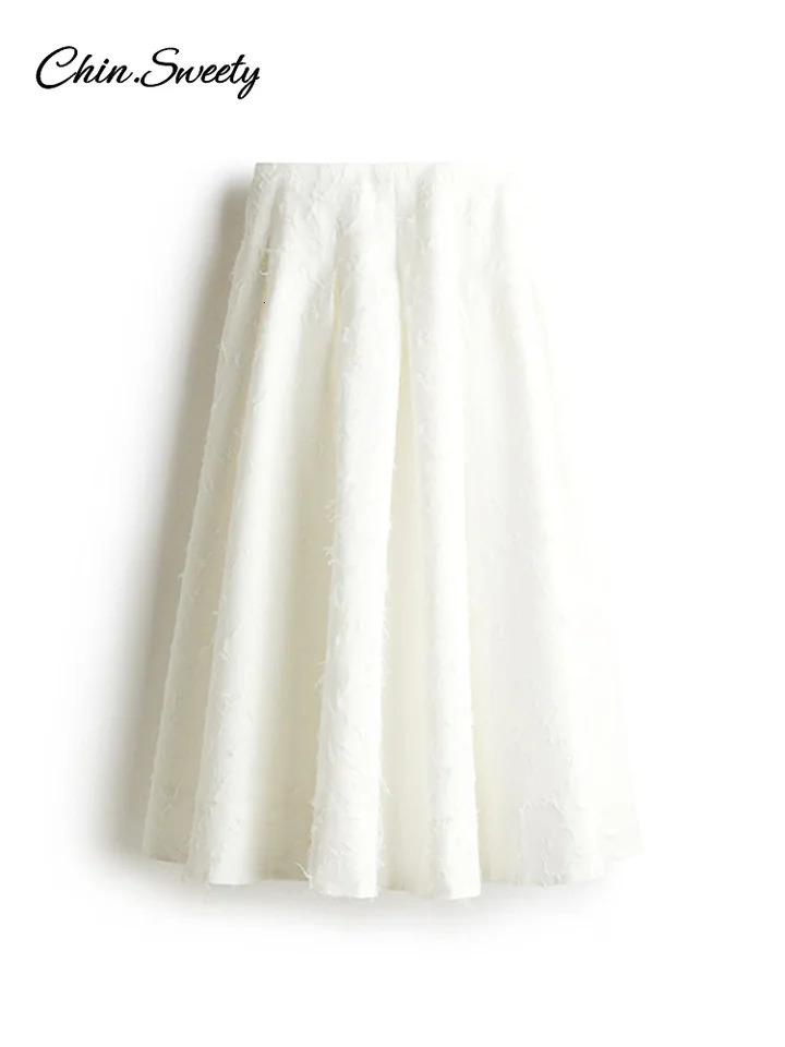 Elegant Tassel Shirt Skirt Set Women White Lapel Long Sleeve Top High Waist Pleated Maxi Skirts Suits Summer Lady Outfits 250514