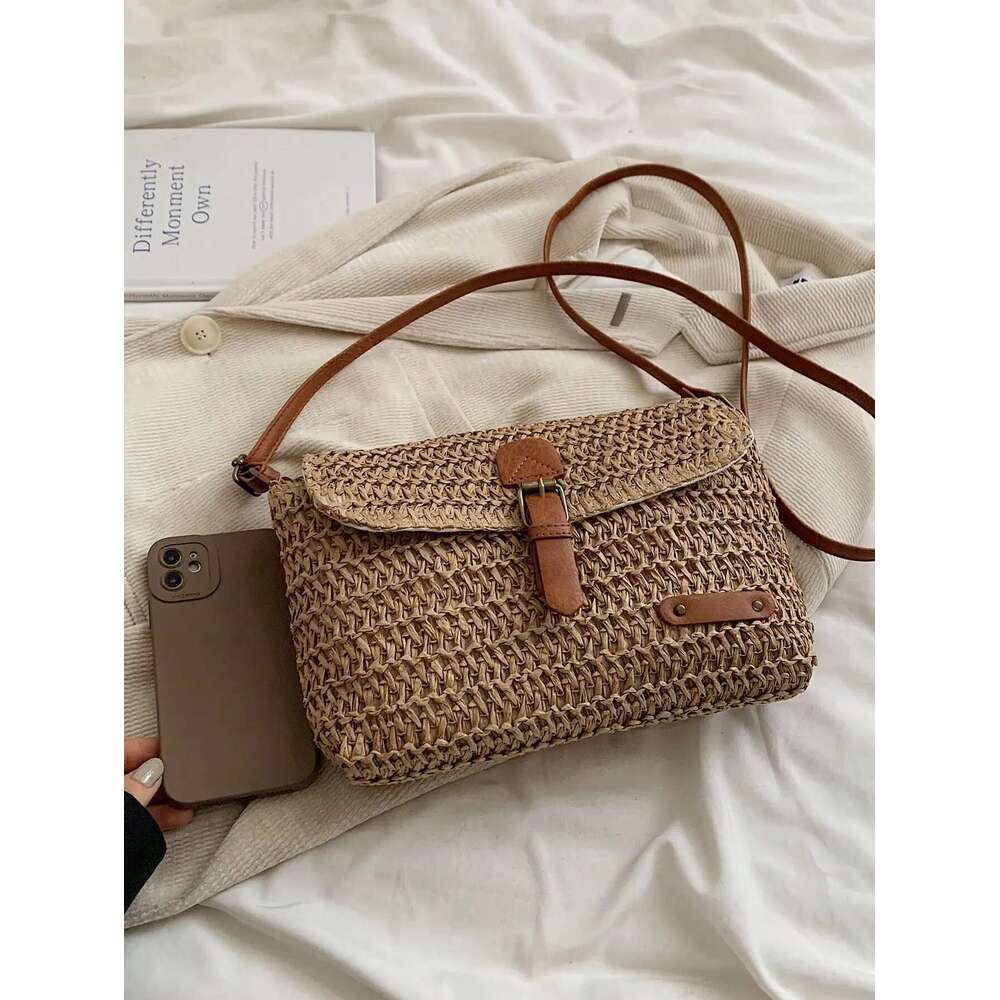 New Fashionable Trendy Vacation Casual Shoulder Crossbody Bag, Versatile And Stylish Straw Women's Bag
