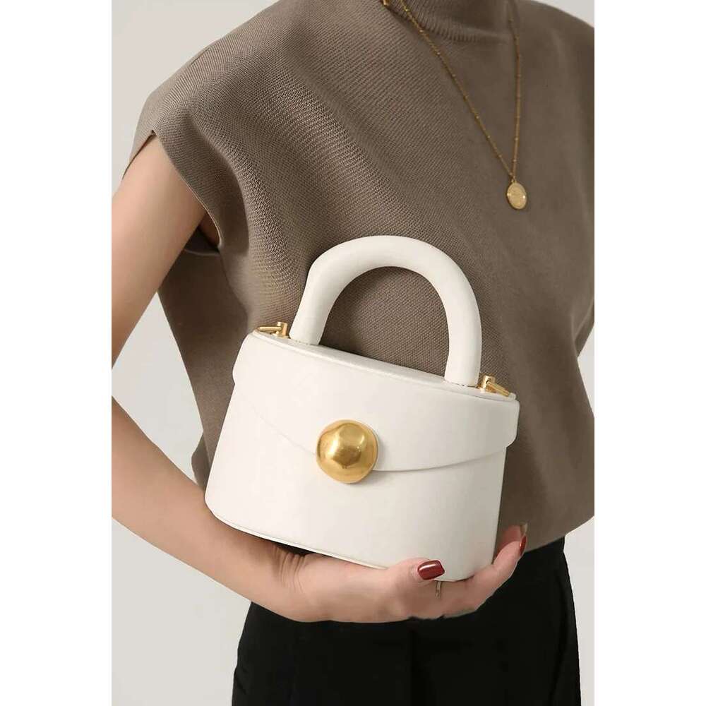 Handbag Women's Spring Summer New PU Soft Face Half Round Box Multi Color Versatile Bucket Single Shoulder Crossbody Bag