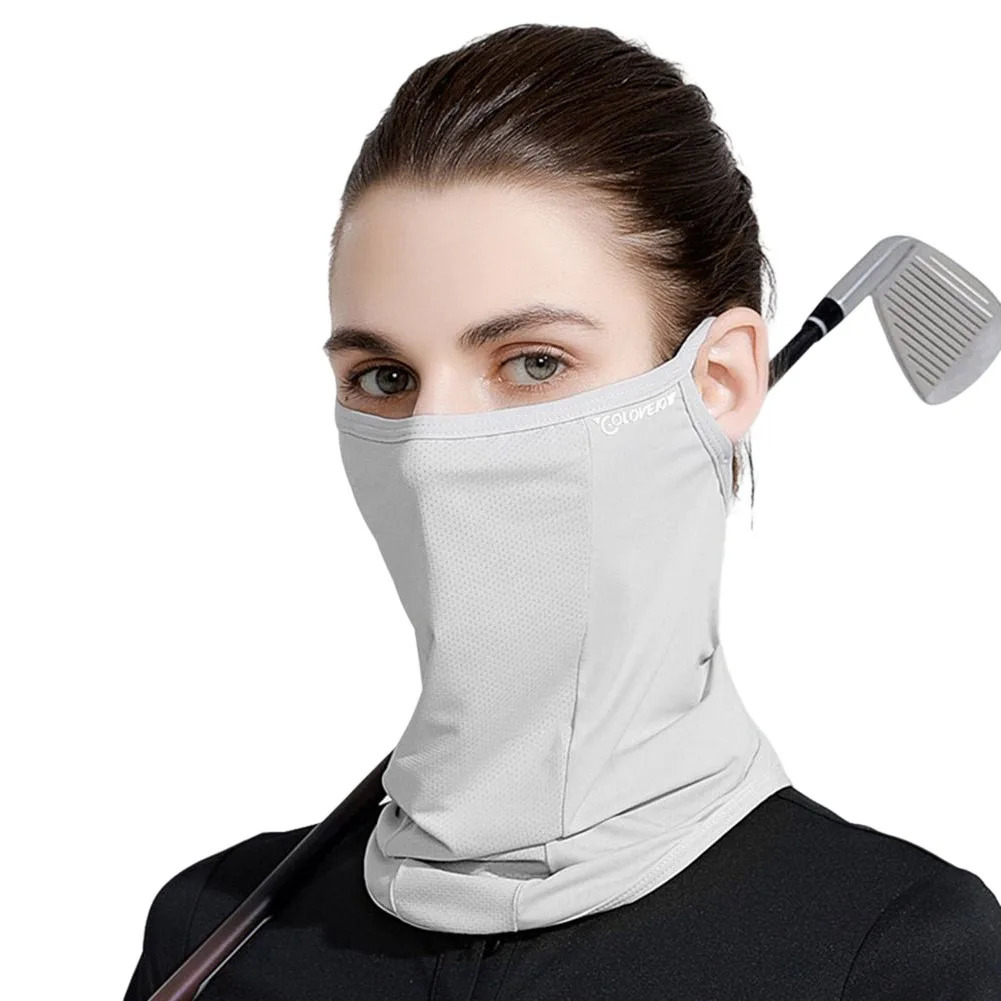 Unisex Sports Bandana Breathable Ice Silk Full Face Sun Protection Mask Soft Adjustable Anti Ultraviolet Thin for Outdoor Golf 250514