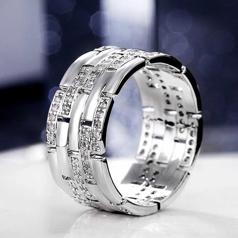 Luxury 925 Sterling Silver Women Finger Rings Shiny CZ Anniversary Gift Simple Stylish Design Versatile Fashion JewelryXJ250514