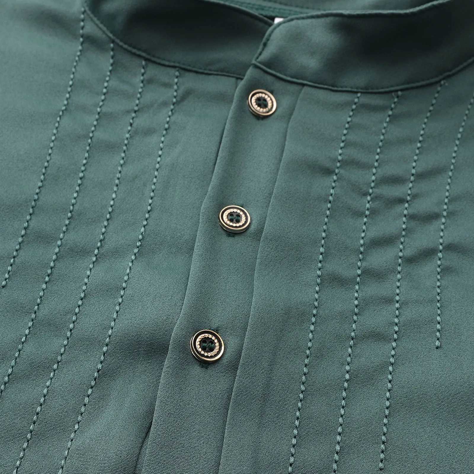 MenS Fashion Muslim Long Sleeve Embroidered Simple Suit Kameez Dubai Muslim ManS Clothing Abaya Arabic Jubba Qamis Islam Thobe X250514