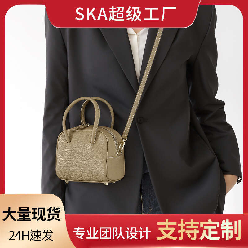 Bag Crossbody Versatile Top Layer Cowhide Tote Fashionable Commuting Small Square Bag Women's High-End Handbag