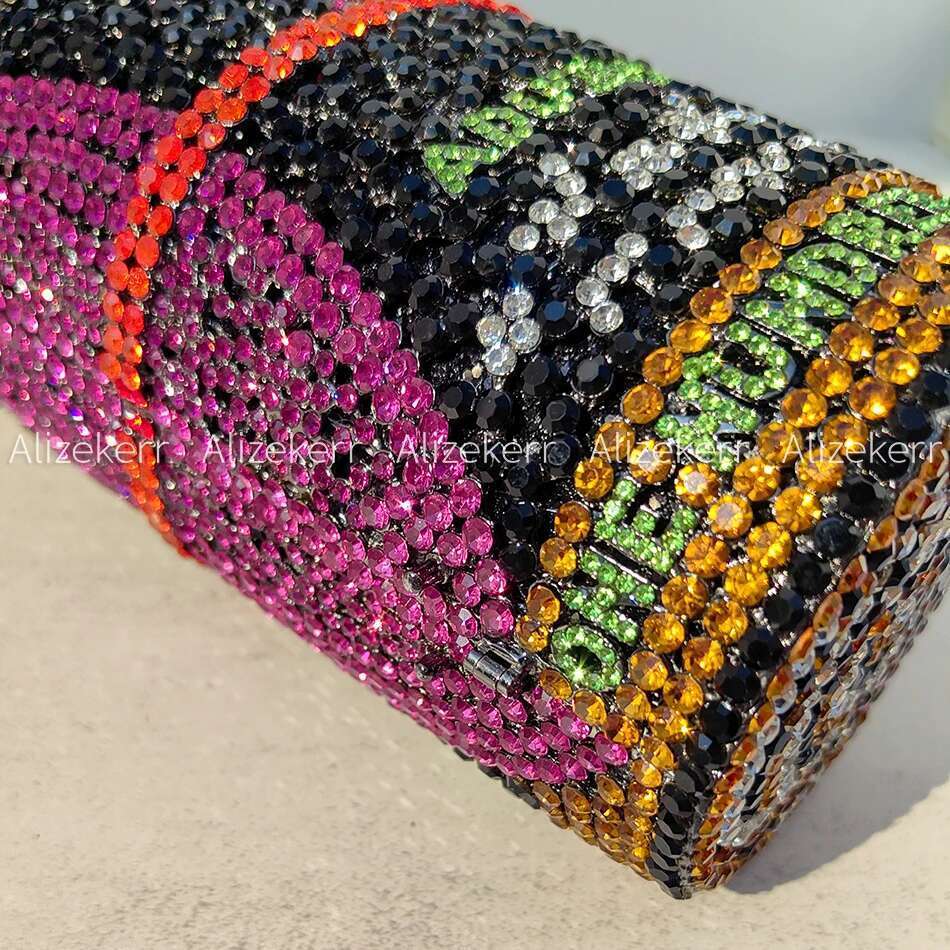 A Roll Of US Dollars Shaped Crystal Evening Bags Women New Gorgeous Novelty Unique Clutch Purses Wedding Party