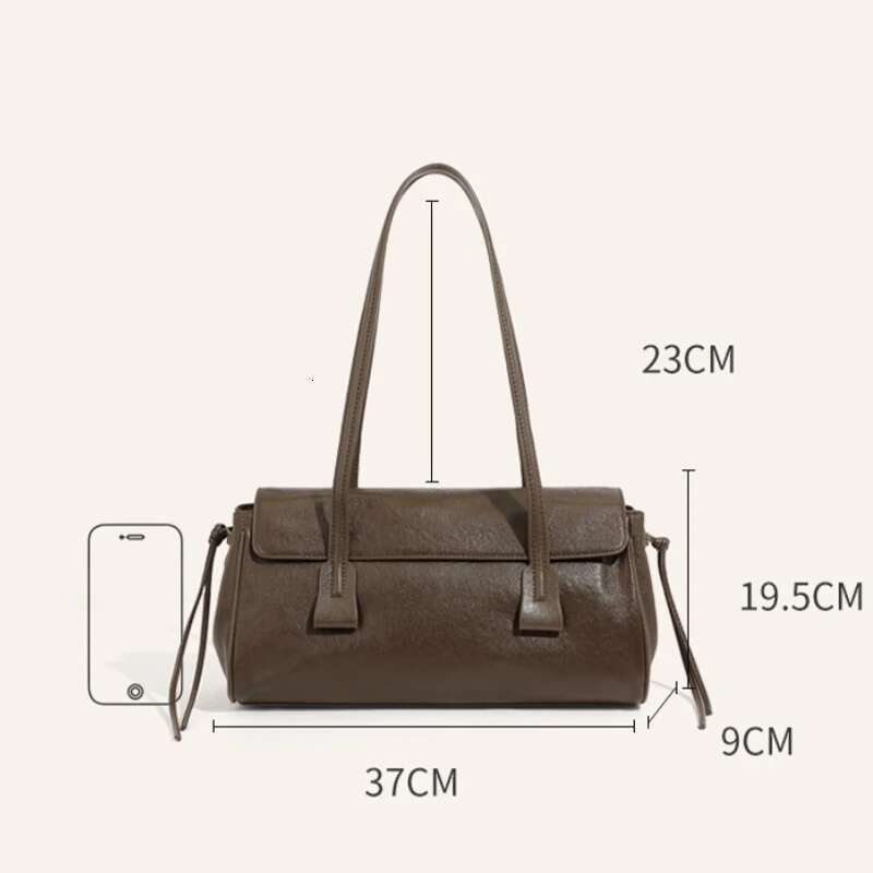 New Flap Women's Underarm High-Grade Handheld Pillow Popular Versatile Shoulder Soft Leather Horizontal Bag