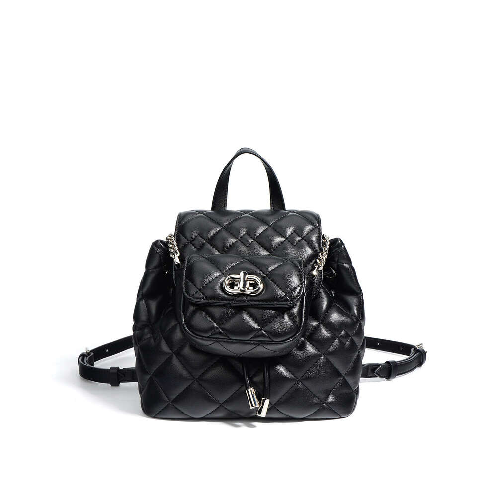 Shoulder Bag For Women 2025 New High-End Versatile Exquisite Niche Small Fragrance Style Diamond Grid Travel Mother And Child Backpack