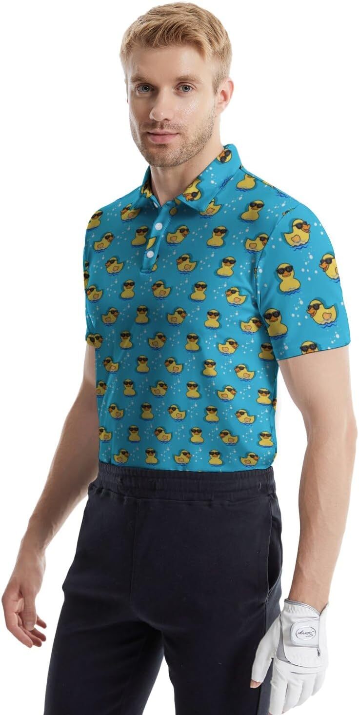 Mens Polo shirt Funny Golf Polos for Men Funny Print Short Sleeve Shirts Quick Dry Polo Shirts Hawaiian Shirt Performance Golf Outfits Polos shirts ts