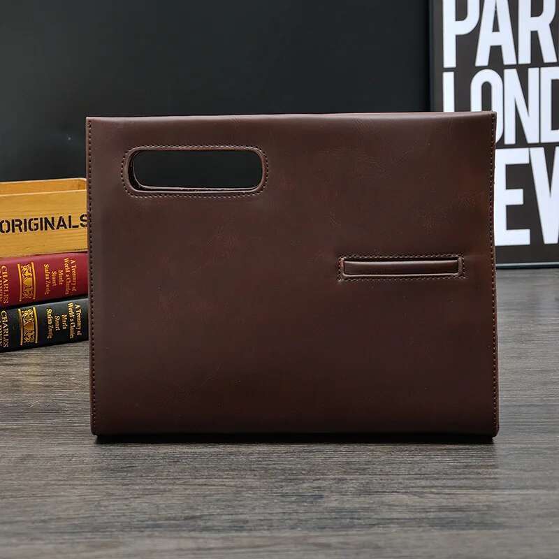 Clutch For Men Crazy Horse Leather Vintage Fashion Business Square Hand Porter Briefcase Designer Shoulder Crossbody Bag
