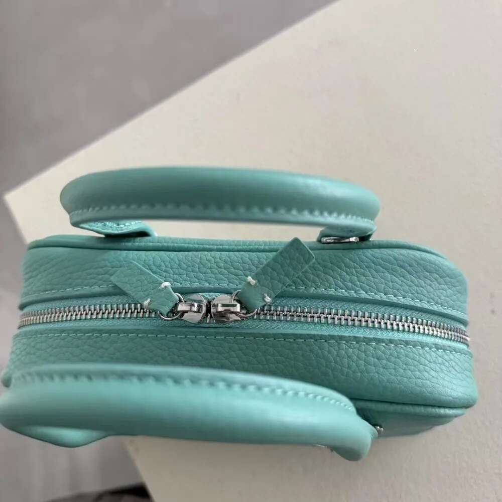 New First-Layer Cowhide Lychee Pattern Portable Small Bag Casual Versatile Single Shoulder Crossbody Leather Handbag