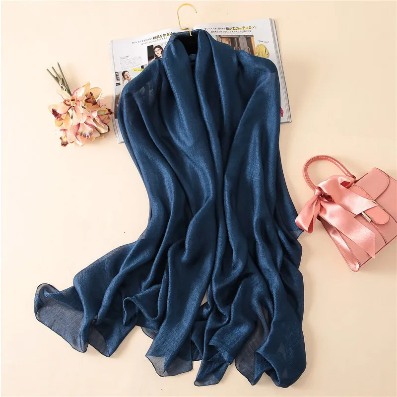 Women Fashion Scarf Plain Solid Silk Linen Shawls Scarves Summer Lady Bandanas Pashmina Foulard Hijab 180*90Cm 250514