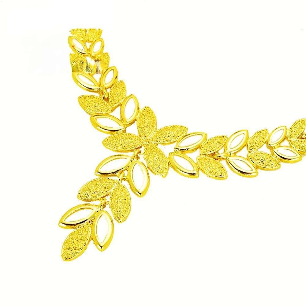 Vieamese Sand Gold Jewellery SetSaudi Bridal Necklace Bracelet Earrings Ring Exquisite Fashion Jewelry Wedding Souvenir 241019
