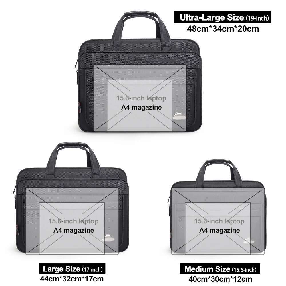 Large Capacity Briefcase Men Business 15.6 17 inch 19 inches Laptop Shoulder Bags Canvas Handbags Messenger Bag