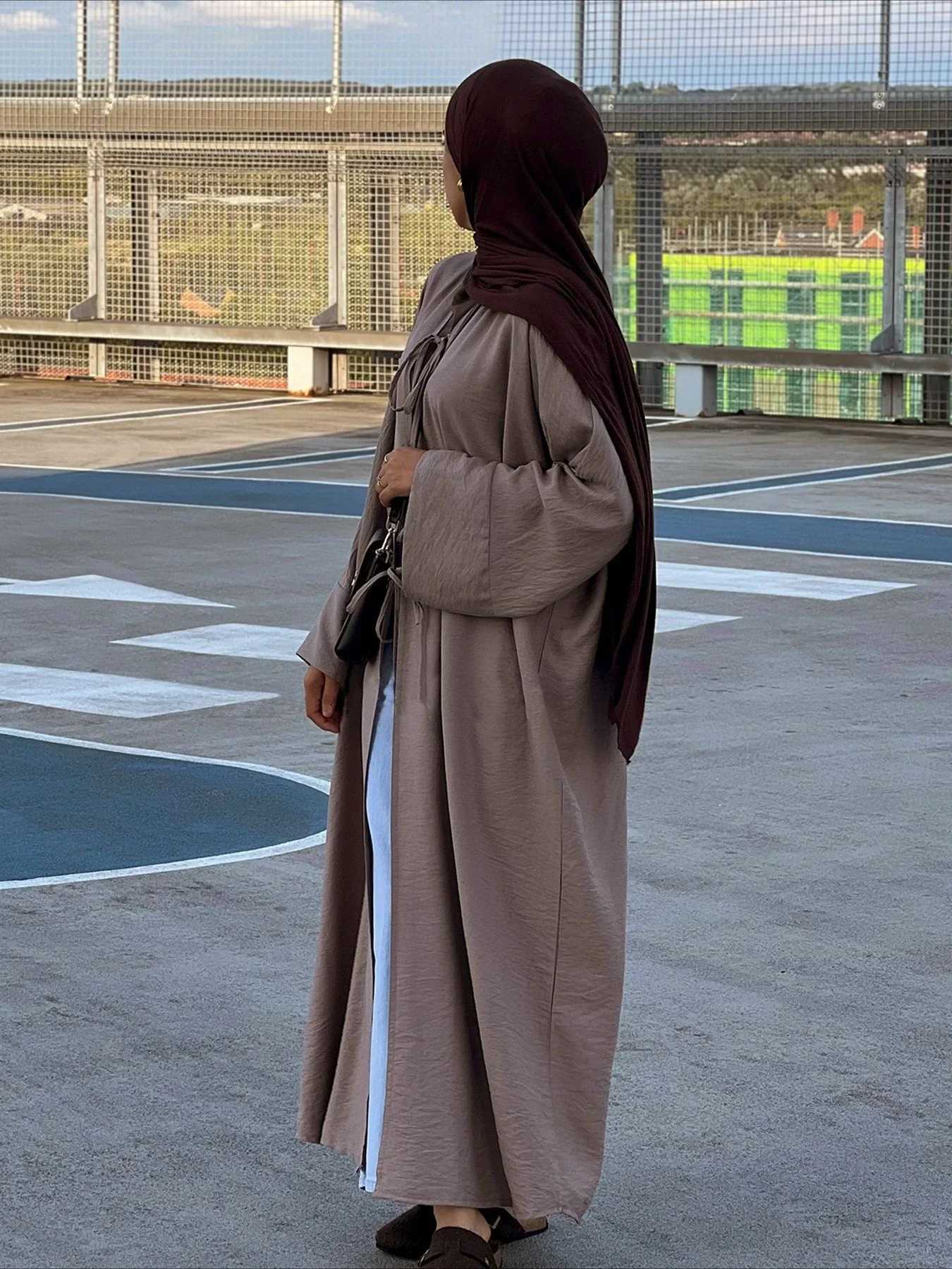 Ramadan Eid Muslim Women Modest Arab Open Abaya Long Dress Jalabiya Lace Up Cardigan Robe Morocco Dubai Abayas Kaftan Vestidos X250514