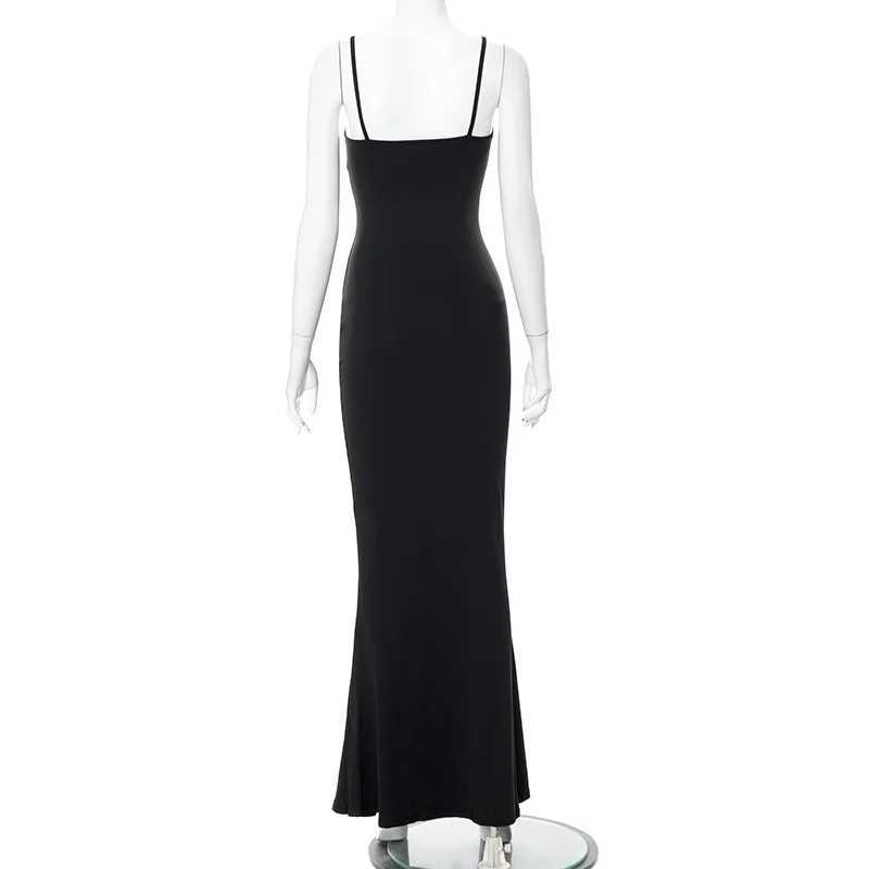 Slip Sleeveless Backless Maxi Dress Women 2025 Y2K Summer Bodycon Elegant Sexy Outfits Ladies Birthday Party Club Fishtail DressXJ250514
