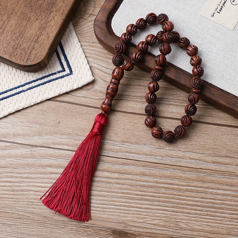 Muslim bracelet with 33 imitation tassel bodhi bracelet, new handheld prayer beads, hand twisted finger soft men's and women's styles